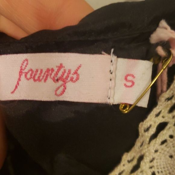 Fourtys Vintage Black and White Silk Blouse NWT Size S - Picture 2 of 3